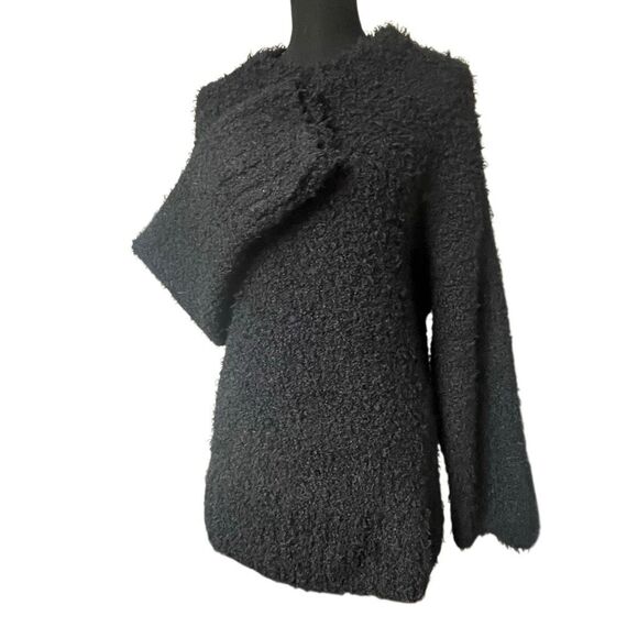 H&M Divided Black Boucle Teddy Bear High Neck Pullover - N0479 - Picture 1 of 7